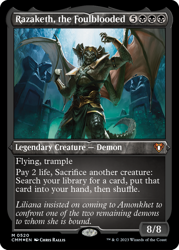 Razaketh, the Foulblooded (Foil Etched) (CMM-520) - Commander Masters Foil