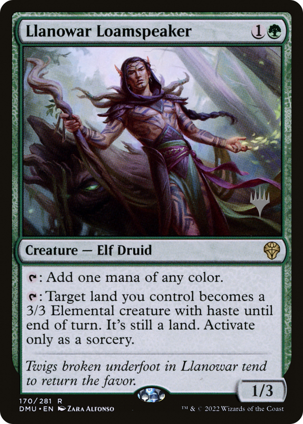 Llanowar Loamspeaker (PPDMU-170) - Dominaria United Promos