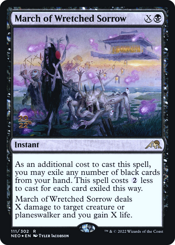 March of Wretched Sorrow (PRE-111) - Kamigawa: Neon Dynasty Promos Foil