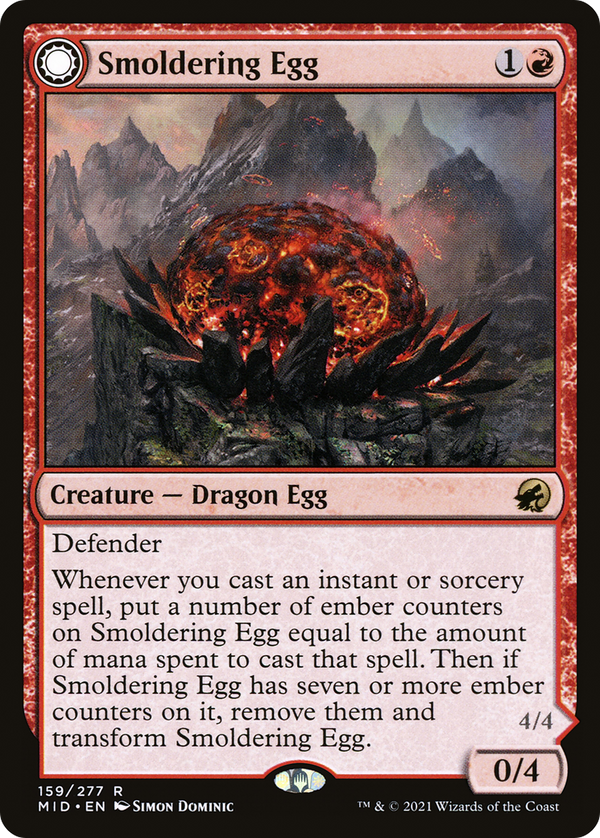 Smoldering Egg (MID-159) - Innistrad: Midnight Hunt: (Double Faced Transform) Foil