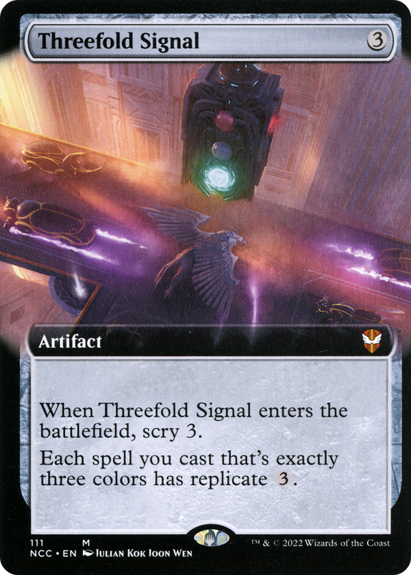 Threefold Signal (Extended Art) (NCC-111) - New Capenna Commander: (Extended Art)