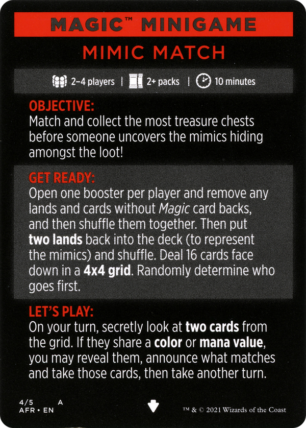 Mimic Match // Mimic Match (cont'd) (MAFR-004) - Adventures in the Forgotten Realms Minigames Foil