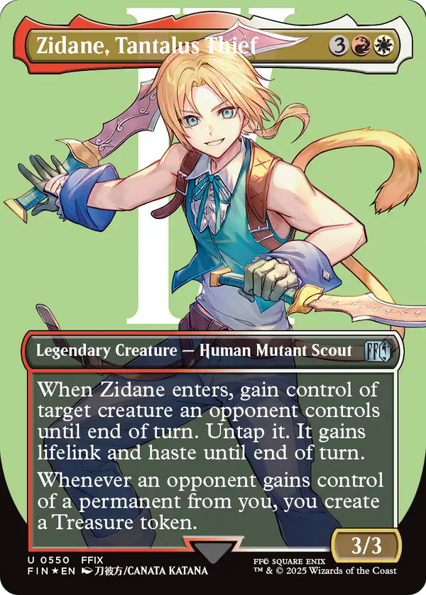 Zidane, Tantalus Thief (Borderless) (Surge Foil) (FIN-550) - FINAL FANTASY Foil
