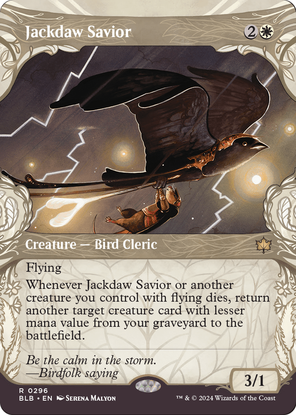 Jackdaw Savior (Showcase) (BLB-296) - Bloomburrow: (Showcase) (Borderless)