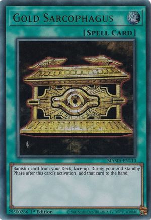 Gold Sarcophagus (Ultra Pharaoh's Rare) (MAMA-EN110) - Magnificent Mavens 1st Edition
