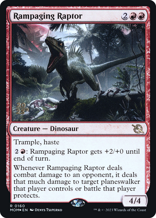 Rampaging Raptor (PRE-160) - March of the Machine Promos Foil