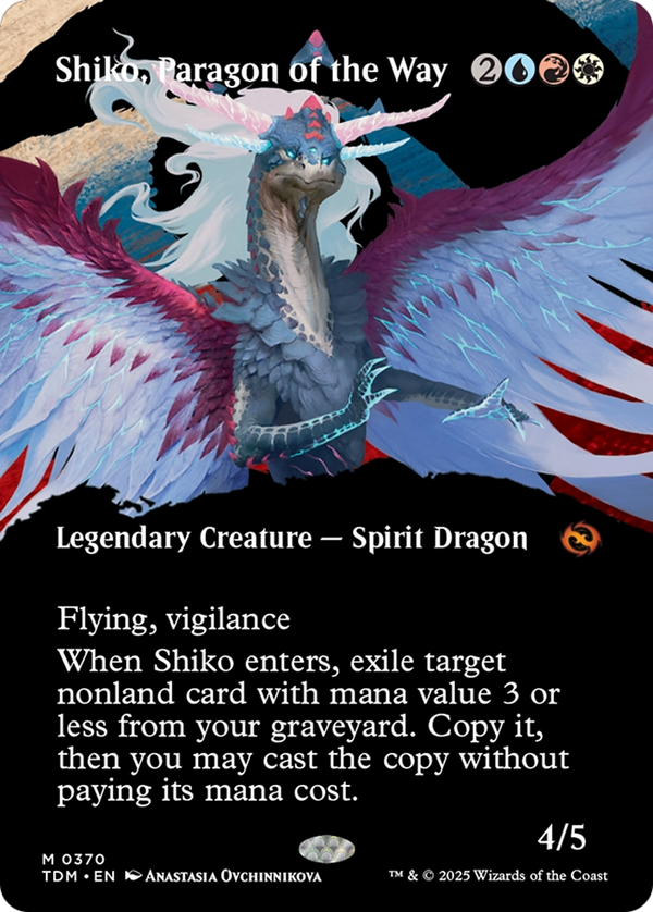 Shiko, Paragon of the Way (Borderless) (TDM-370) - Tarkir: Dragonstorm: (Showcase)