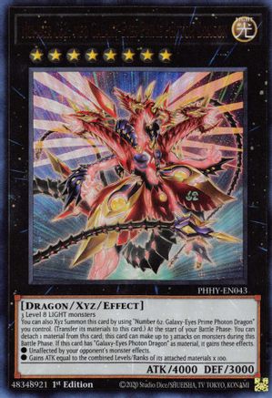 Number C62: Neo Galaxy-Eyes Prime Photon Dragon (PHHY-EN043) - Photon Hypernova 1st Edition