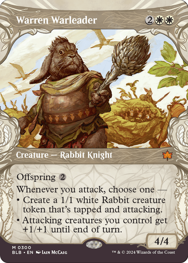 Warren Warleader (Showcase) (BLB-300) - Bloomburrow: (Showcase) (Borderless)