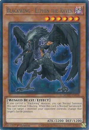 Blackwing - Elphin the Raven (MAZE-EN038) - Maze of Memories 1st Edition