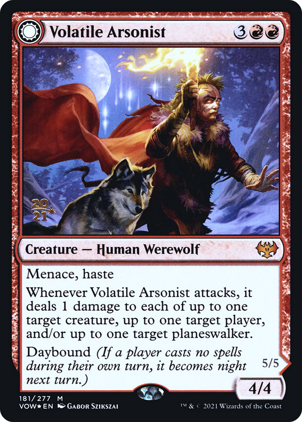 Volatile Arsonist (PRE-181) - Innistrad: Crimson Vow Promos: (Double Faced Transform) Foil