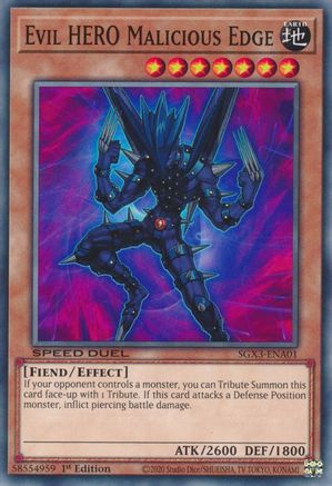 Evil HERO Malicious Edge (SGX3-ENA01) - Speed Duel GX: Duelists of Shadows 1st Edition