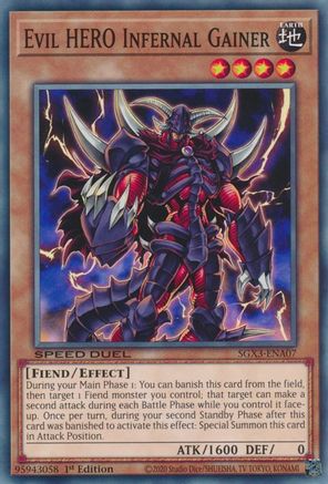 Evil HERO Infernal Gainer (SGX3-ENA07) - Speed Duel GX: Duelists of Shadows 1st Edition