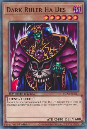 Dark Ruler Ha Des (SGX3-ENA11) - Speed Duel GX: Duelists of Shadows 1st Edition