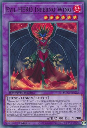 Evil HERO Inferno Wing (SGX3-ENA22) - Speed Duel GX: Duelists of Shadows 1st Edition