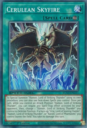 Cerulean Skyfire (SGX3-ENG11) - Speed Duel GX: Duelists of Shadows 1st Edition