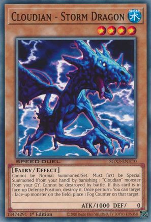 Cloudian - Storm Dragon (SGX3-ENH10) - Speed Duel GX: Duelists of Shadows 1st Edition