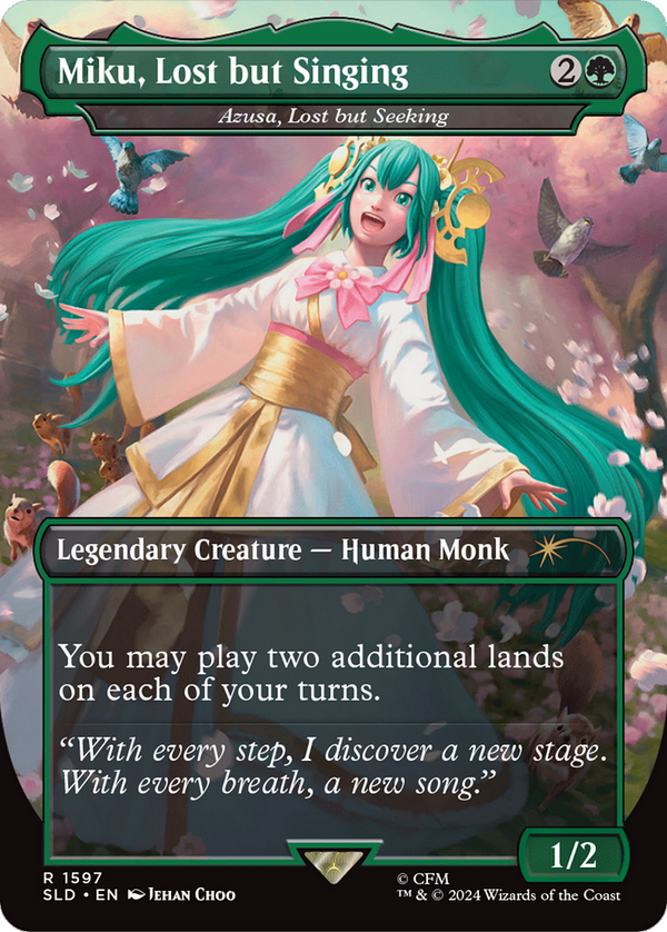 Miku, Lost but Singing - Azusa, Lost but Seeking (SLD-1597) - Secret Lair Drop / Miku, Lost but Singing (Borderless)