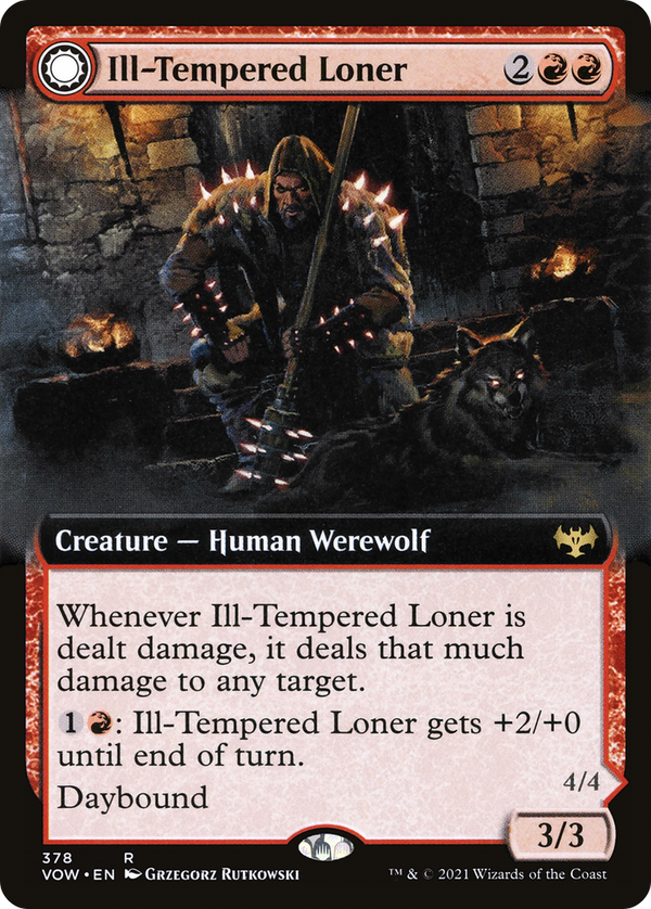 Ill-Tempered Loner (Extended Art) (VOW-378) - Innistrad: Crimson Vow: (Extended Art, Double Faced Transform) Foil