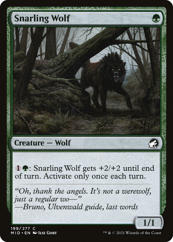 Snarling Wolf (MID-199) - Innistrad: Midnight Hunt Foil