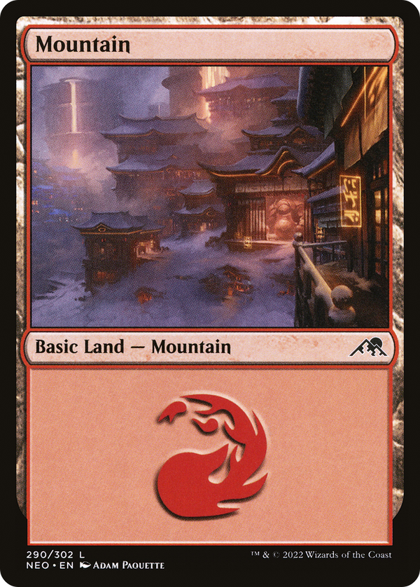 Mountain (290) (NEO-290) - Kamigawa: Neon Dynasty Foil