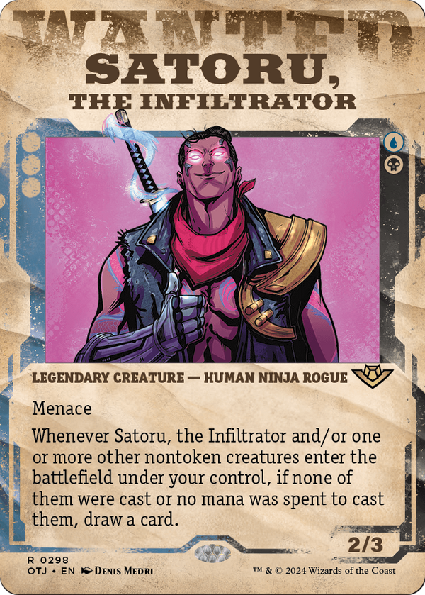 Satoru, the Infiltrator (Showcase) (OTJ-298) - Outlaws of Thunder Junction: (Showcase) (Borderless)