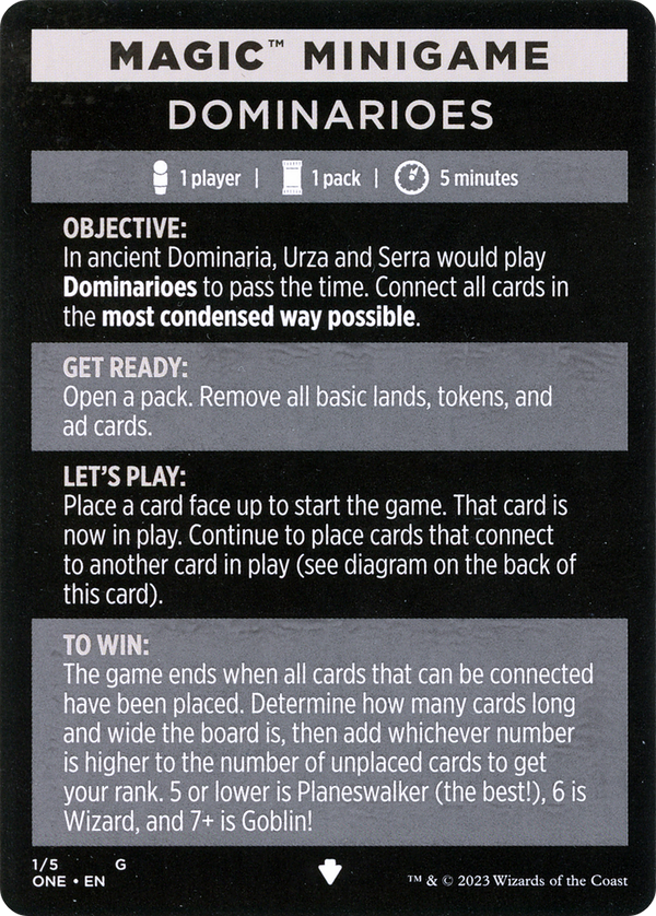 Dominarioes // Dominarioes (cont'd) (MONE-001) - Phyrexia: All Will Be One Minigames