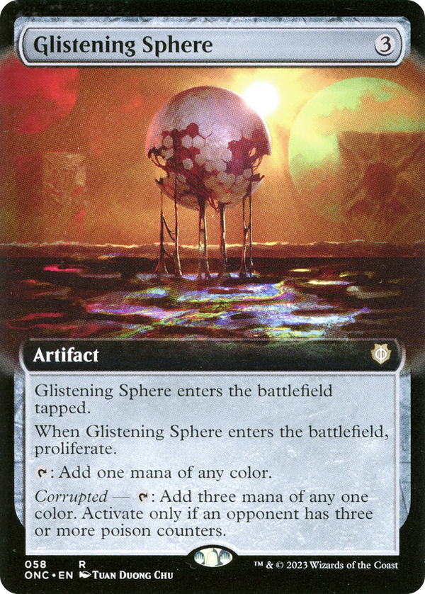 Glistening Sphere (Extended Art) (ONC-058) - Phyrexia: All Will Be One Commander: (Extended Art)