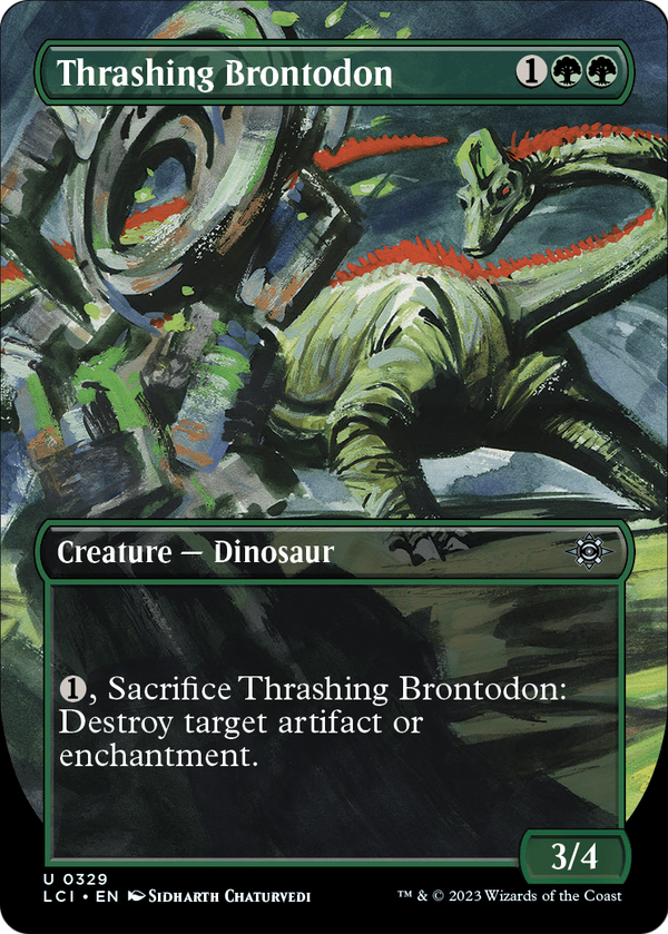 Thrashing Brontodon (Borderless) (LCI-329) - The Lost Caverns of Ixalan