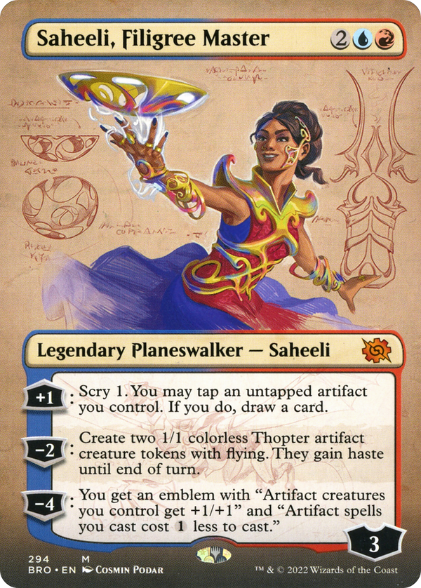 Saheeli, Filigree Master (Borderless) (BRO-294) - The Brothers' War Foil