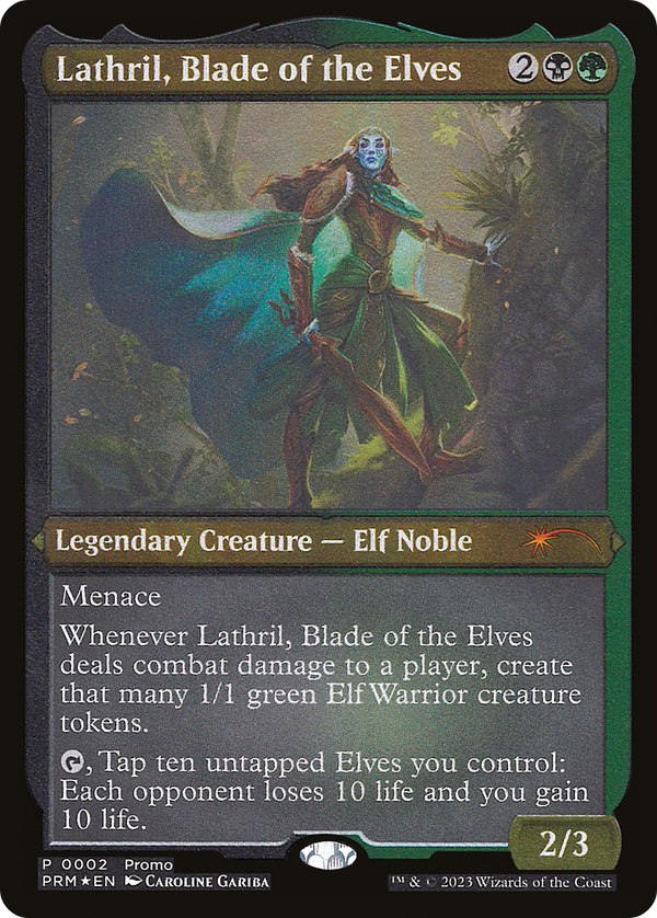 Lathril, Blade of the Elves (Foil Etched) (MEDIA-002) - Kaldheim Promos Foil