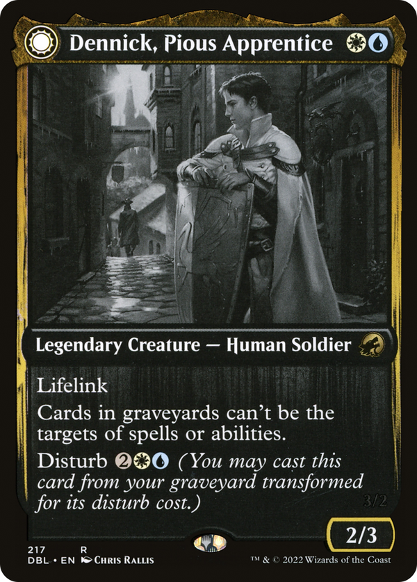 Dennick, Pious Apprentice (DBL-217) - Innistrad: Double Feature: (Double Faced Transform) Foil