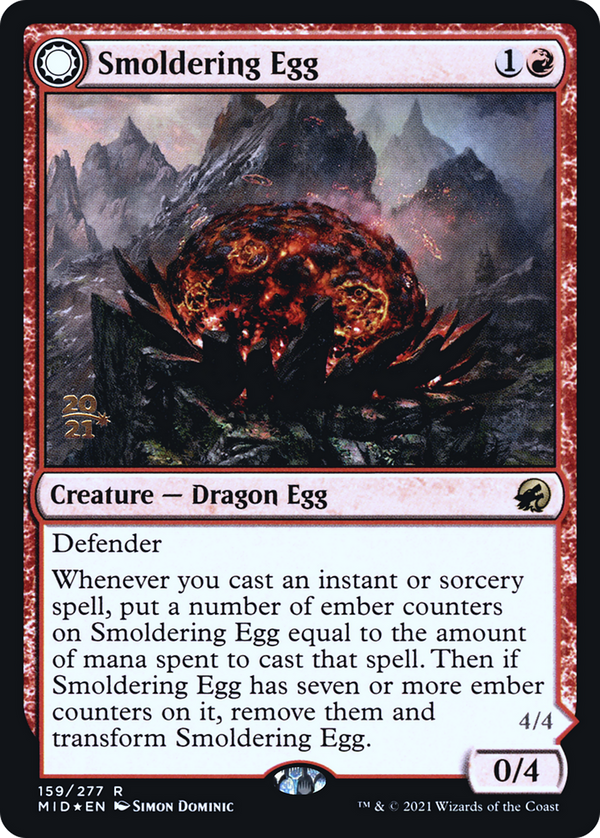 Smoldering Egg (PRE-159S) - Innistrad: Midnight Hunt Promos: (Double Faced Transform) Foil