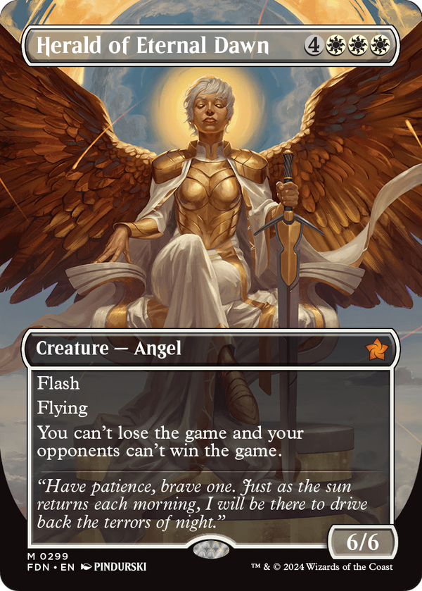Herald of Eternal Dawn (Borderless) (FDN-299) - Foundations Foil