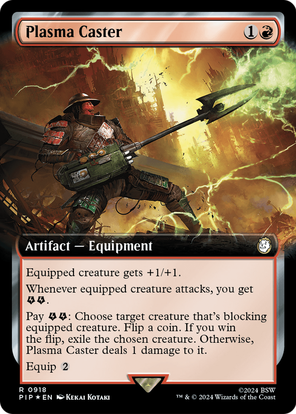 Plasma Caster (Extended Art) (Surge Foil) (PIP-918) - Fallout: (Extended Art) Foil