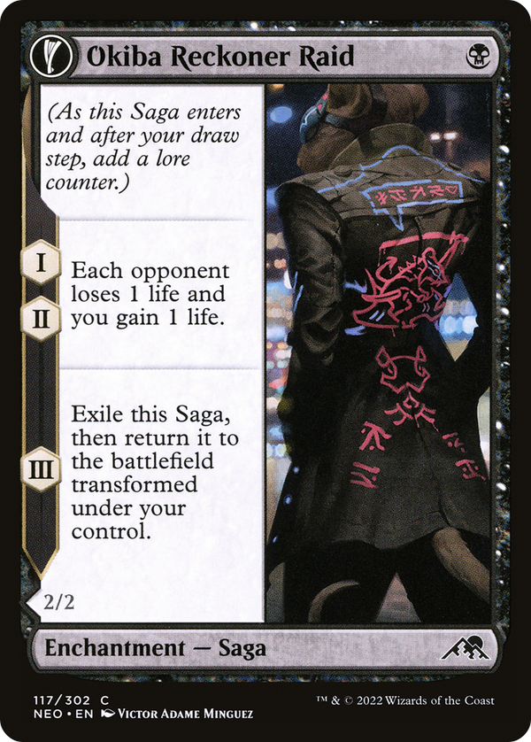 Okiba Reckoner Raid (NEO-117) - Kamigawa: Neon Dynasty: (fandfc, enchantment) Foil