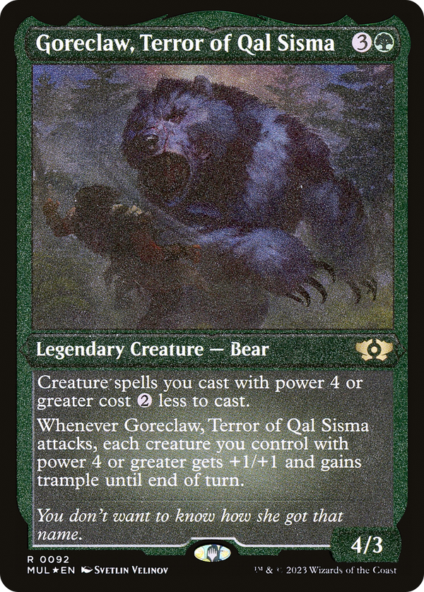 Goreclaw, Terror of Qal Sisma (Foil Etched) (MUL-092) - Multiverse Legends Foil