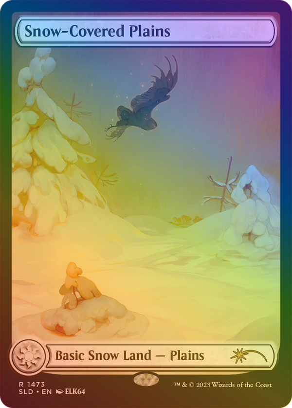 Snow-Covered Plains (1473) (Rainbow Foil) (SLD-1473★) - Secret Lair Drop: (Full Art) Foil