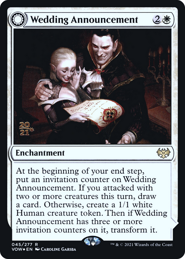 Wedding Announcement (PRE-045) - Innistrad: Crimson Vow Promos: (Double Faced Transform) Foil