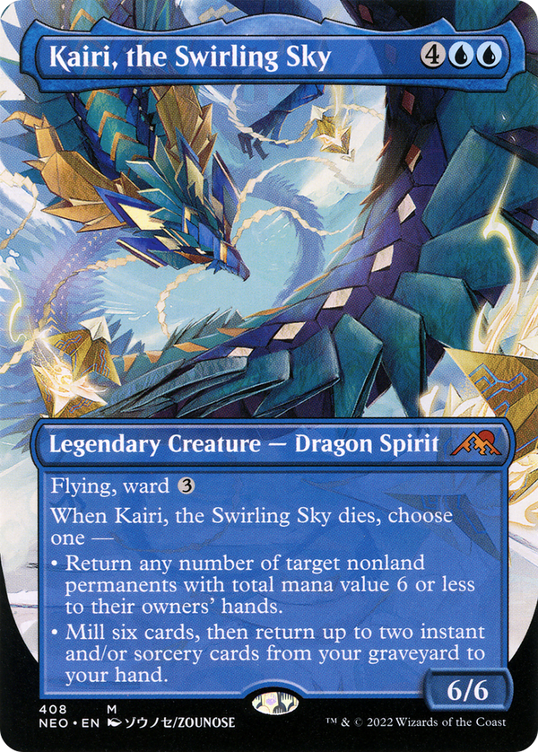 Kairi, the Swirling Sky (Borderless) (NEO-408) - Kamigawa: Neon Dynasty Foil