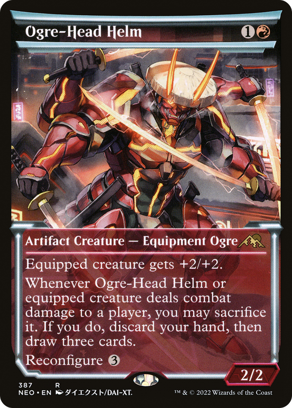 Ogre-Head Helm (Showcase) (NEO-387) - Kamigawa: Neon Dynasty: (Showcase)