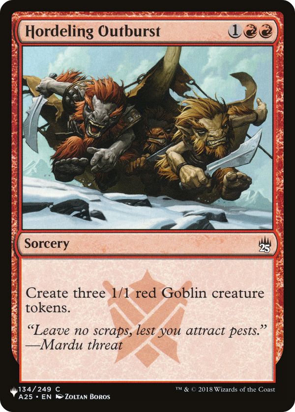 Hordeling Outburst (LIST-A25-134) - The List