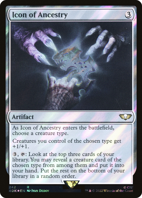 Icon of Ancestry (Surge Foil) (40K-242) - Warhammer 40,000 Commander Foil