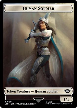 Human Soldier (0014) // Food (0024) Double-Sided Token (Surge Foil) (LTR-14 // 24) - The Lord of the Rings: Tales of Middle-earth Foil