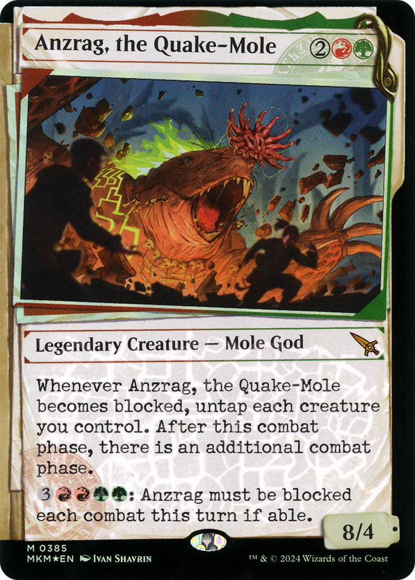 Anzrag, the Quake-Mole (Showcase) (Invisible Ink) (MKM-385) - Murders at Karlov Manor: (Showcase) Foil