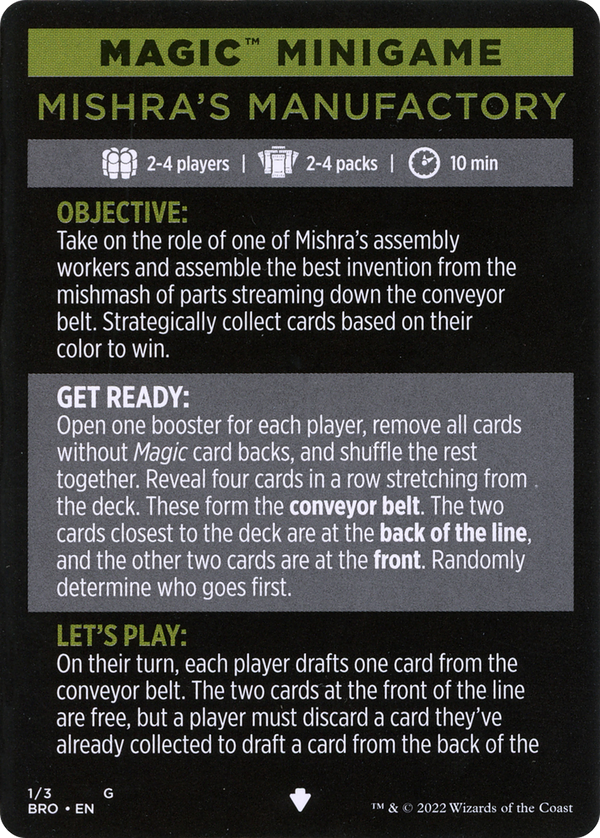 Mishra's Manufactory // Mishra's Manufactory (cont'd) (MBRO-001) - The Brothers' War Minigames Foil