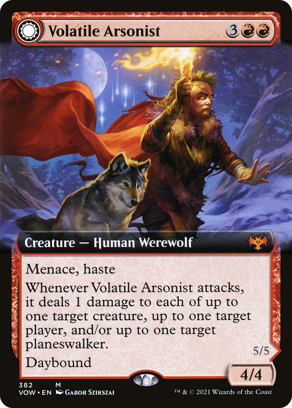Volatile Arsonist (Extended Art) (VOW-382) - Innistrad: Crimson Vow: (Extended Art, Double Faced Transform) Foil
