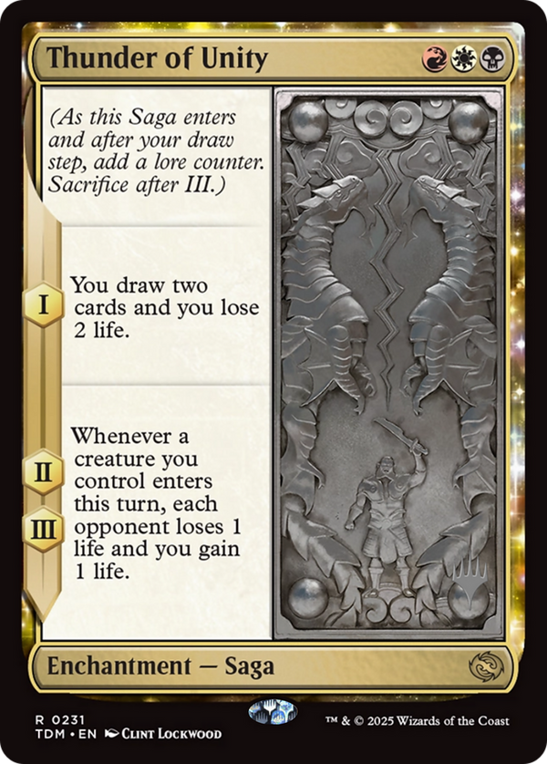 Thunder of Unity (PPTDM-231) - Promo Pack: Tarkir: Dragonstorm: (enchantment) Foil