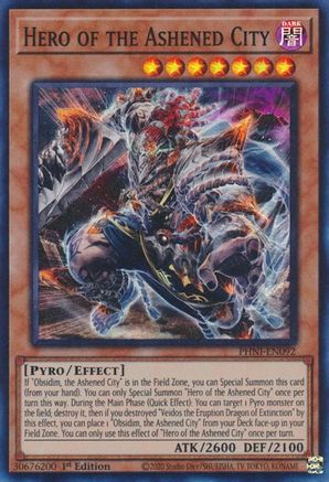 Hero of the Ashened City (PHNI-EN092) - Phantom Nightmare 1st Edition
