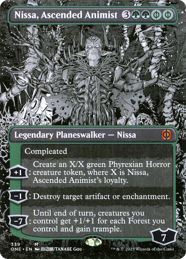 Nissa, Ascended Animist (Borderless) (ONE-339) - Phyrexia: All Will Be One: (Showcase)